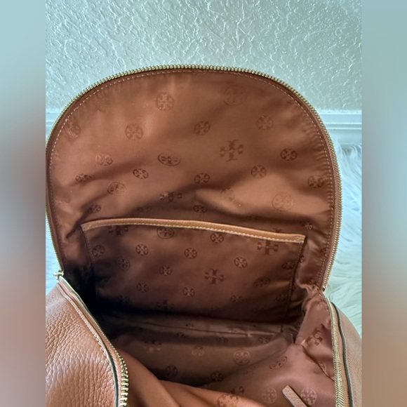 Tory Burch Large Thea Backpack Leather Brown with Gold zippers - Picture 13 of 15